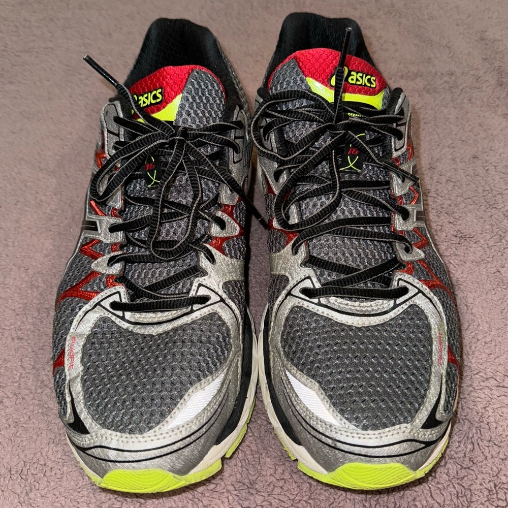 Asics Gel Nimbus 16 Neon Red / Black Size 10 EXCELLENT TREAD